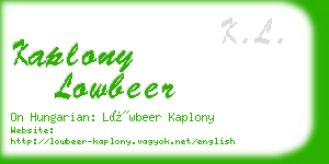 kaplony lowbeer business card